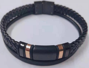 Armband Edelstahl mit Leder K00C1081_AB_EL79